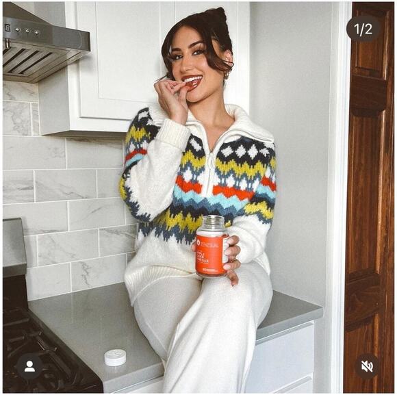 Aerie Womens Fairisle Quarter Zip Sweater Size L Multicolor Oversize New - Picture 2 of 8